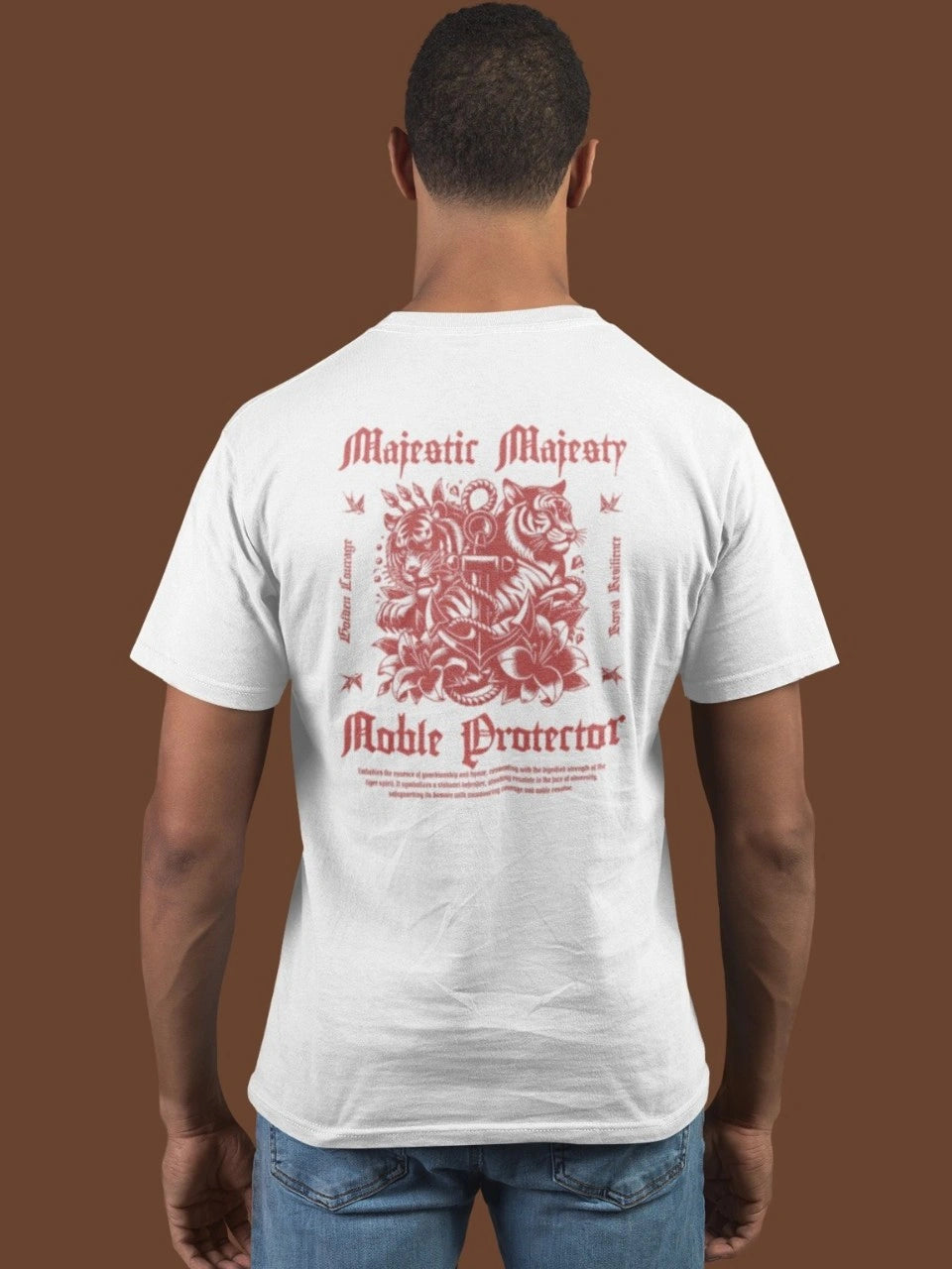 Two sided printing | Unisex Crew T-Shirt | Majestic Majesty | 4 color | Regular Fit | 180 GSM 100% cotton |