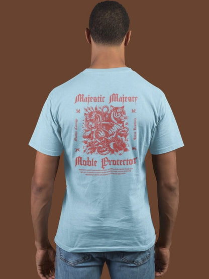 Two sided printing | Unisex Crew T-Shirt | Majestic Majesty | 4 color | Regular Fit | 180 GSM 100% cotton |