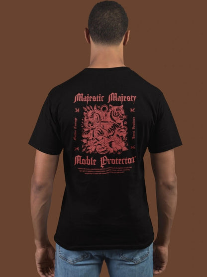 Two sided printing | Unisex Crew T-Shirt | Majestic Majesty | 4 color | Regular Fit | 180 GSM 100% cotton |
