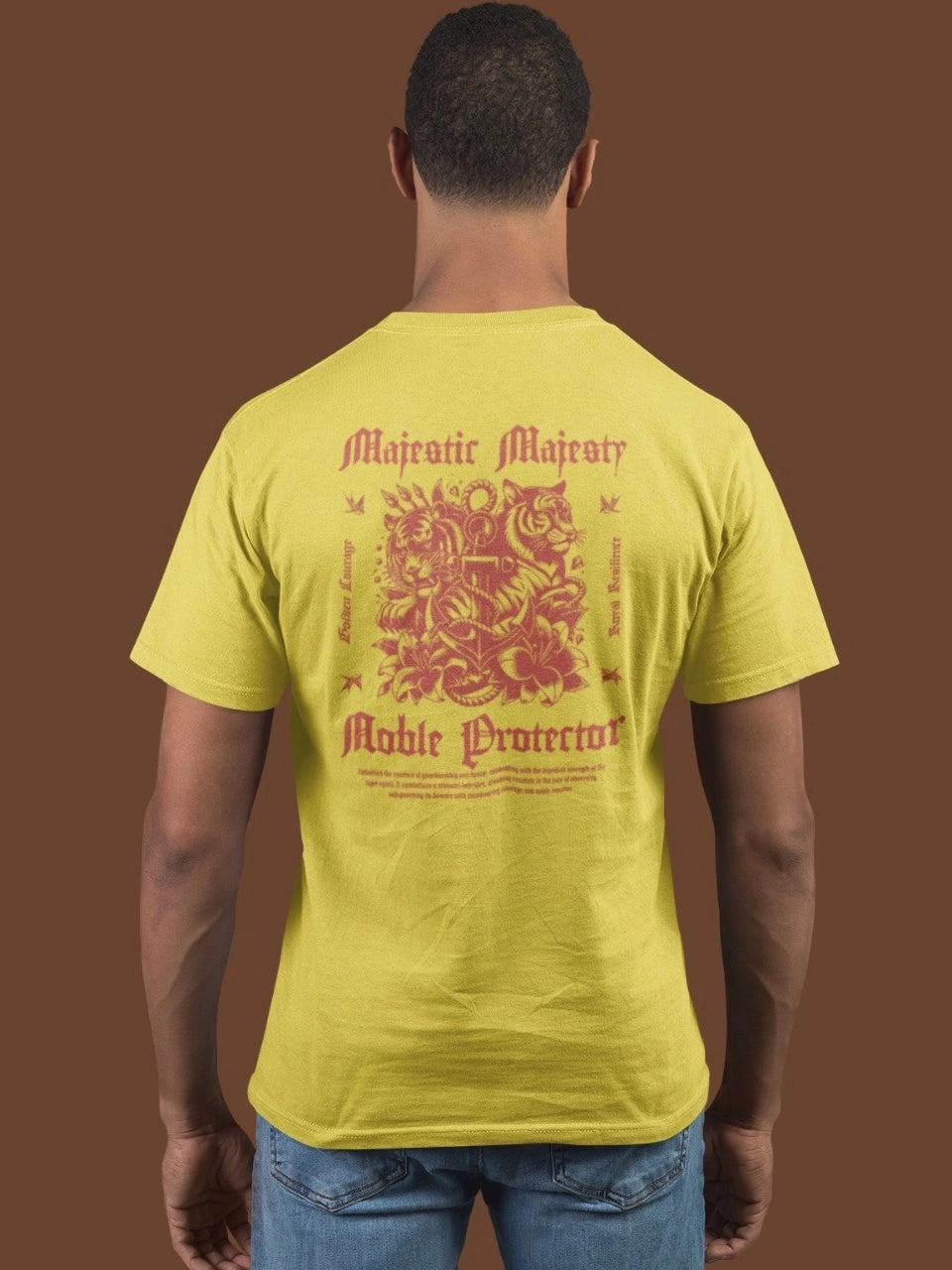 Two sided printing | Unisex Crew T-Shirt | Majestic Majesty | 4 color | Regular Fit | 180 GSM 100% cotton |