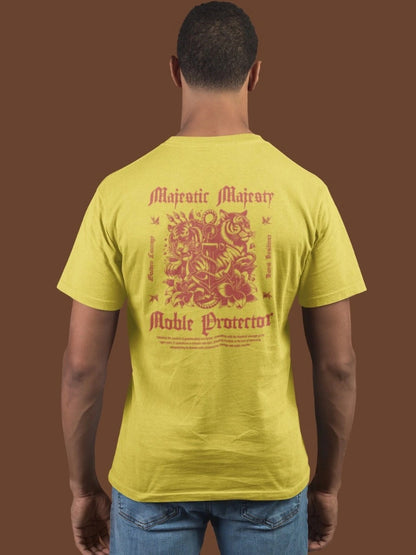 Two sided printing | Unisex Crew T-Shirt | Majestic Majesty | 4 color | Regular Fit | 180 GSM 100% cotton |