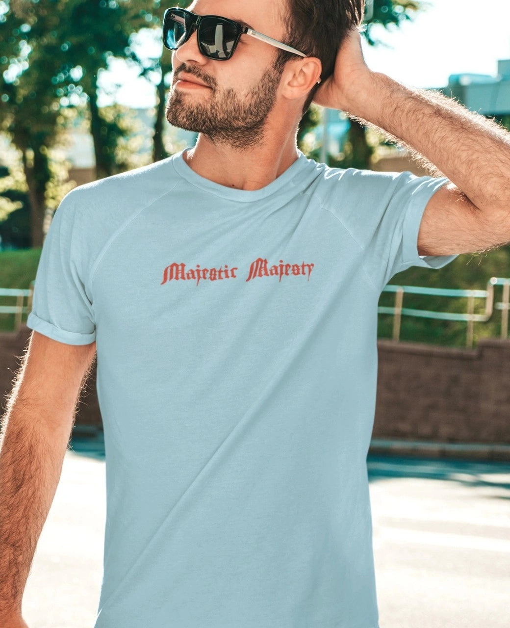 Two sided printing | Unisex Crew T-Shirt | Majestic Majesty | 4 color | Regular Fit | 180 GSM 100% cotton |