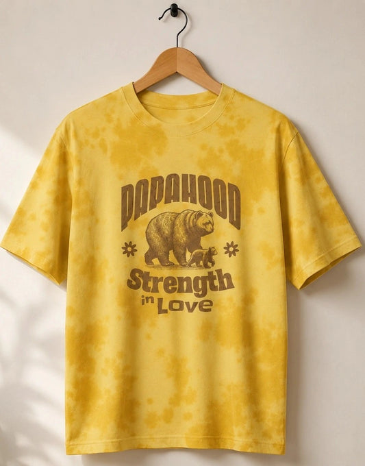 One sided Printing | Tie Dye pattern | PapaHood | Single color | Round Neckline | Extra length | Sleeve - Drape |Oversized Fit