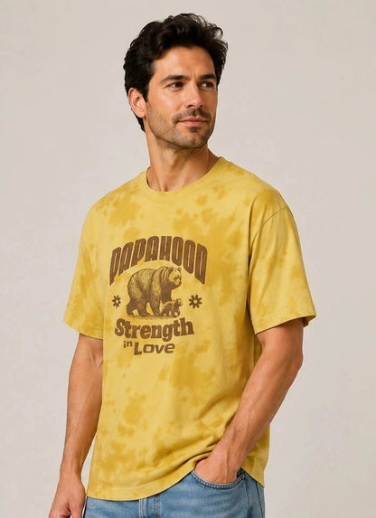 One sided Printing | Tie Dye pattern | PapaHood | Single color | Round Neckline | Extra length | Sleeve - Drape |Oversized Fit