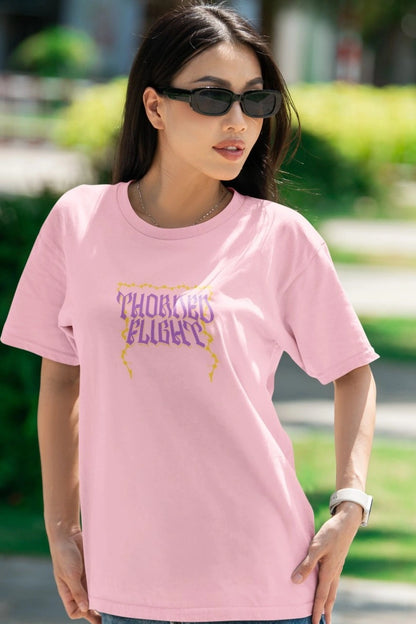 Two Sided Printing | THORNED FLIGHT | 2 color | 180GSM | Round Neckline | Oversized Fit | 100 % Cotton