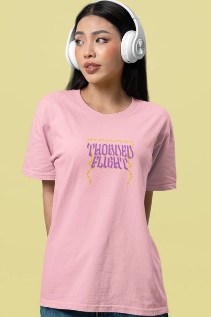 Two Sided Printing | THORNED FLIGHT | 2 color | 180GSM | Round Neckline | Oversized Fit | 100 % Cotton