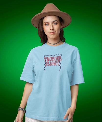 Two Sided Printing | Terry Cotton | THORNED FLIGHT | 3 color | Round Neckline | Drop Shoulders | Oversized Fit