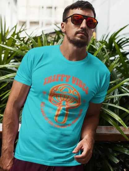Front Print - Classic Crew T-Shirt | Trippy Vibes | 7 vibrant color | Crew Neckline | Regular Fit | 100 % Cotton